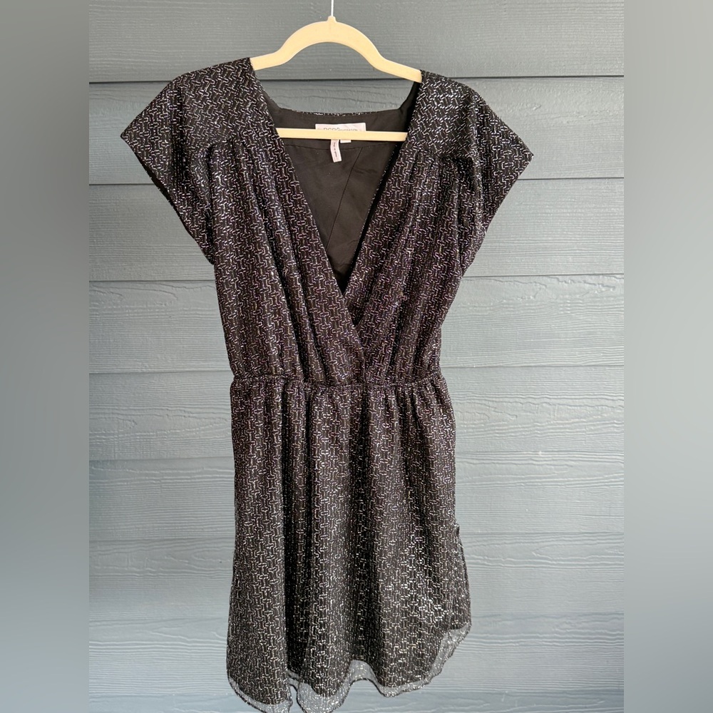 BCBGeneration silver and black cocktail dress